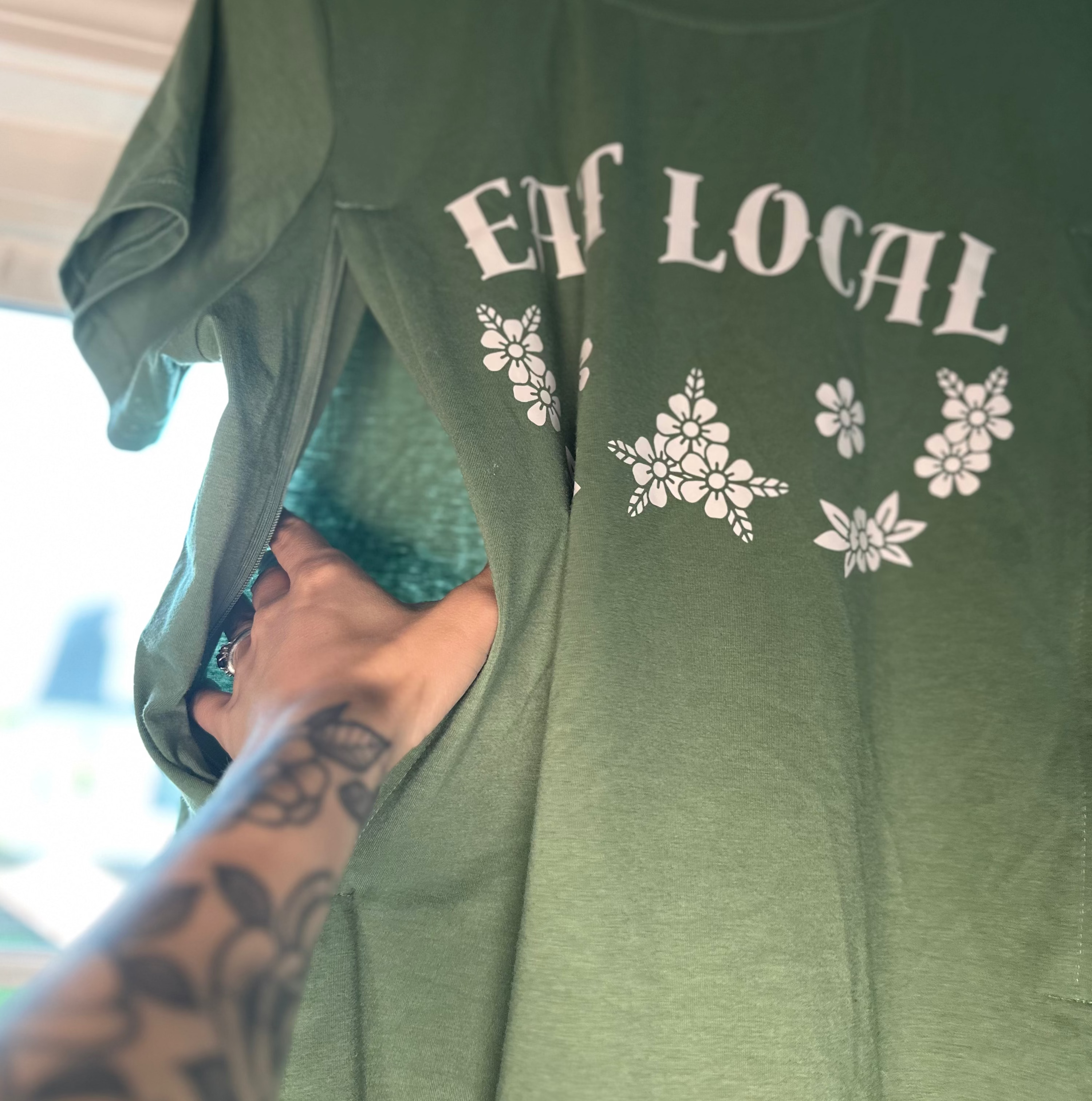 Eat Local Floral Tee